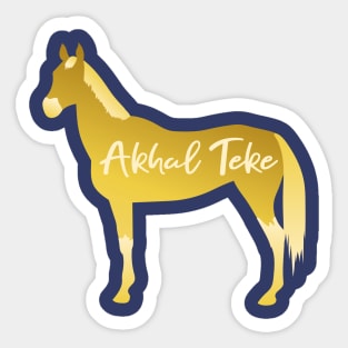 Gold Akhal Teke Digital Minimal Construction Paper Cutout Silhouette Sticker